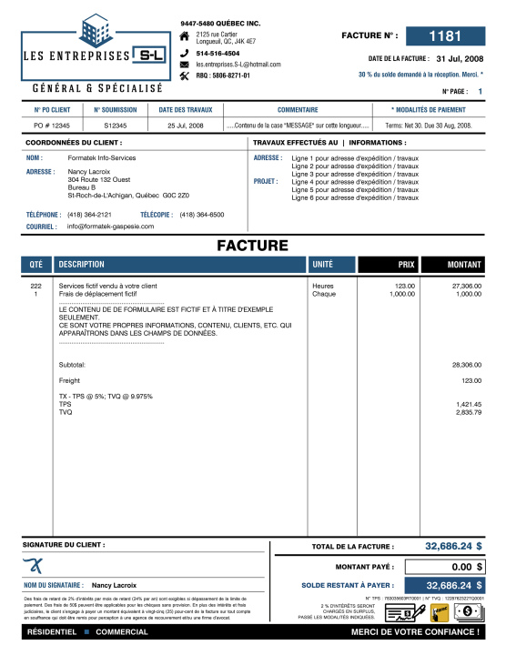 SAGE 50 | FACTURE | # M3CT07-1