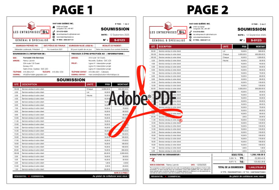 PDF | SOUMISSION - SUR 2 PAGES | # P-M3CT08-18