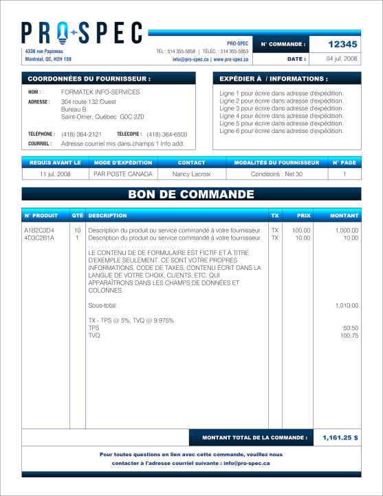 SAGE 50 | BON COMMANDE | # M1SE23-4