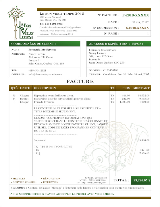 SAGE 50 | FACTURE | # M4CT01-1