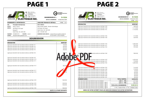 PDF | SOUMISSION - SUR 2 PAGES | # P-M5CT01-4