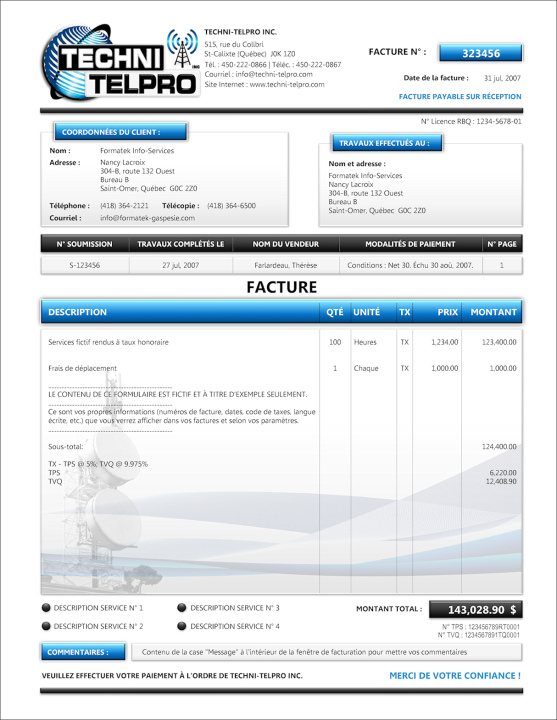 SAGE 50 | FACTURE | # M1TE07-1