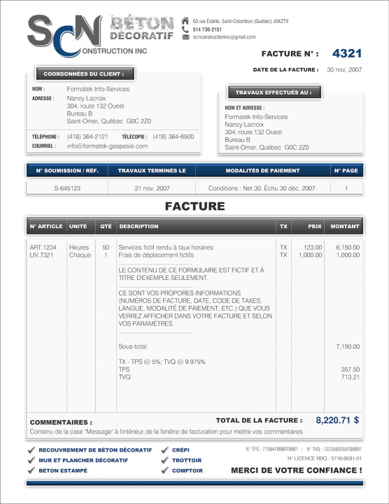 SAGE 50 | FACTURE | # M1CT02-1