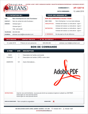 PDF | BON DE COMMANDE - FOURNISSEUR | # P-M1SE03-1