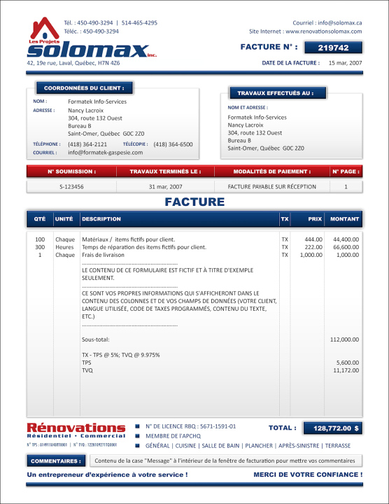 SAGE 50 | FACTURE | # M1CT09-1