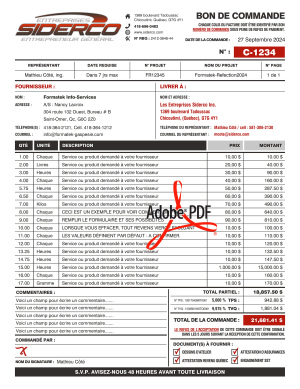PDF | BON DE COMMANDE - FOURNISSEUR | # P-M3CT25-1