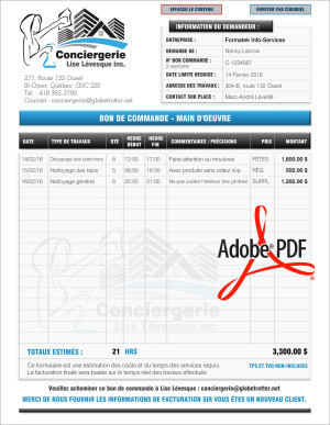 PDF | BON DE COMMANDE - CLIENT | # P-M1SE01-1