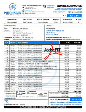 PDF | BON DE COMMANDE - FOURNISSEUR | # P-M3CT20X-7