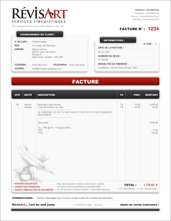 SAGE 50 | FACTURE | # M1SE01-1