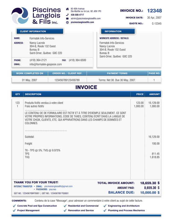 SAGE 50 | FACTURE | # M1SE26-1