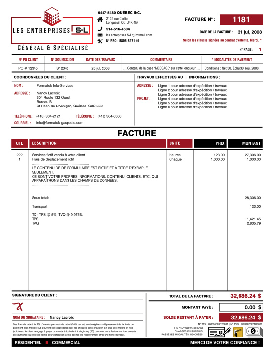 SAGE 50 | FACTURE | # M3CT06-1