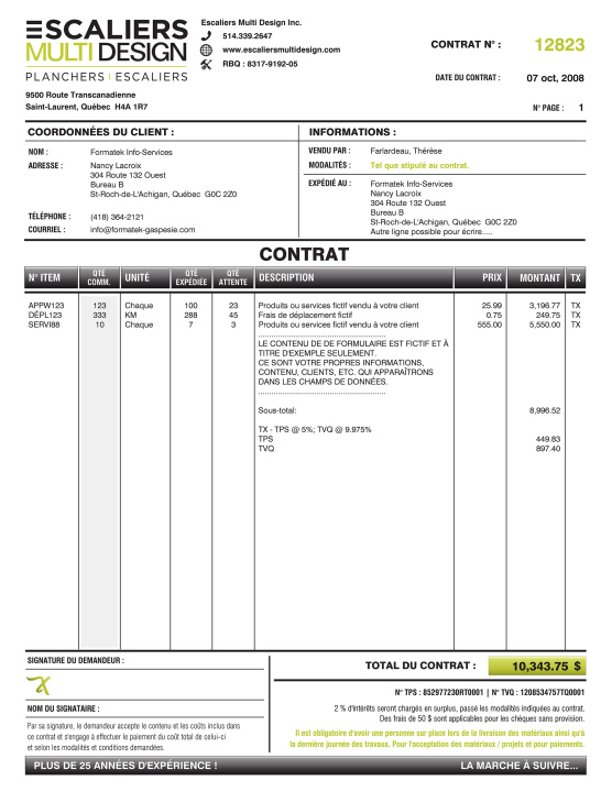 SAGE 50 | CONTRAT | # M4FA01-4